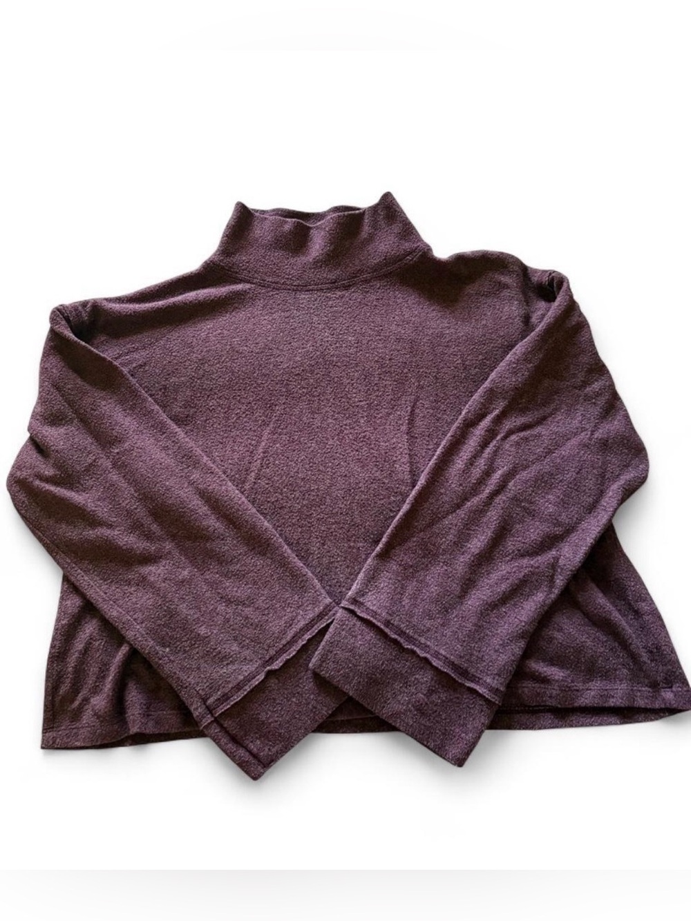 Lush Women’s Mock Turtleneck Oversized Soft Cozy Knit Sweater in Deep Plum